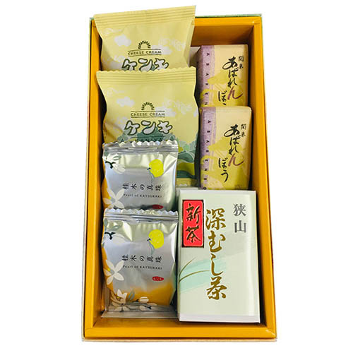 新茶深むし茶と銘菓の詰合せ 1号